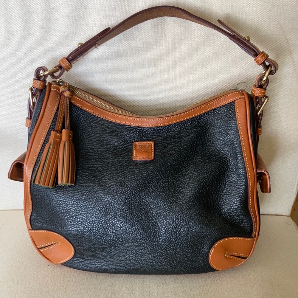 29. DOONEY & BOURKE • Navy Pebbled Leather Hobo Bag